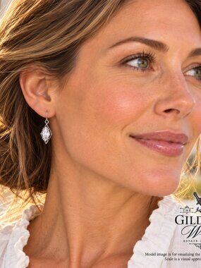 Silpada W1884 Sterling Silver CZ Marquise Dangle Earrings Israel 925 Hooks